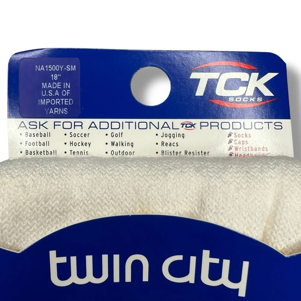 Twin City TCK Football Tube Socks Gold White 18 Inch NA1500Y-SM 2 Pairs USA Made